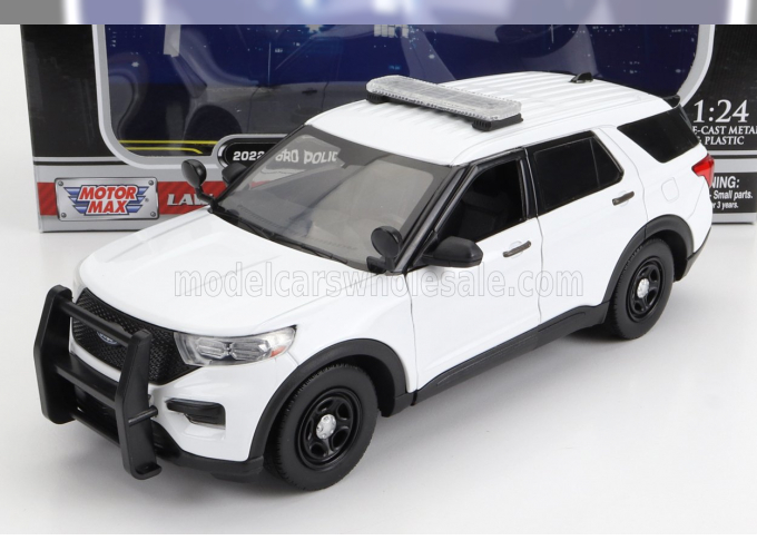 FORD Utility Police Interceptor With Light Bar And Push Bumper (2022), white