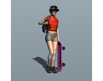 Фигурка Скейтерша 2, окрашенная