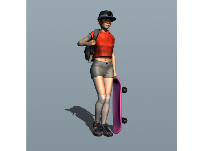 Фигурка Скейтерша 2, окрашенная