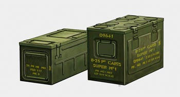 Сборная модель WWII British 25prd ammo box (for Staghound APC)