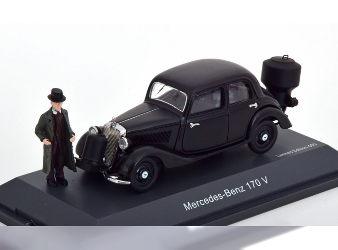 MERCEDES-BENZ 170V Holzvergaser with figurine (2021), flat black