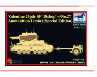 Сборная модель Valentine 25pdr SP Bishop w/No.27 Ammunition Limber (Special Edition)