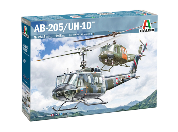 Сборная модель AGUSTA-BELL Ab-205 Mm 80547 Esercito Italiano 1987 - Uh-1d Us Navy 1967