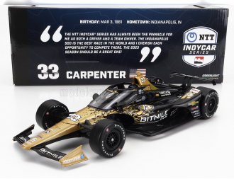 CHEVROLET Team Ed Carpenter Racing N33 Indianapolis Indy 500 Indycar Series (2023) E.Carpenter, Black Gold
