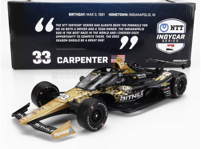 CHEVROLET Team Ed Carpenter Racing N33 Indianapolis Indy 500 Indycar Series (2023) E.Carpenter, Black Gold