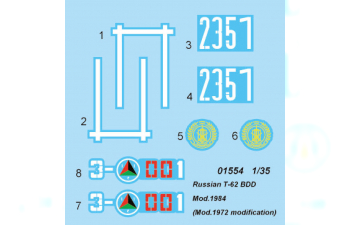 Сборная модель Танк Т-62 БДД мод.1984