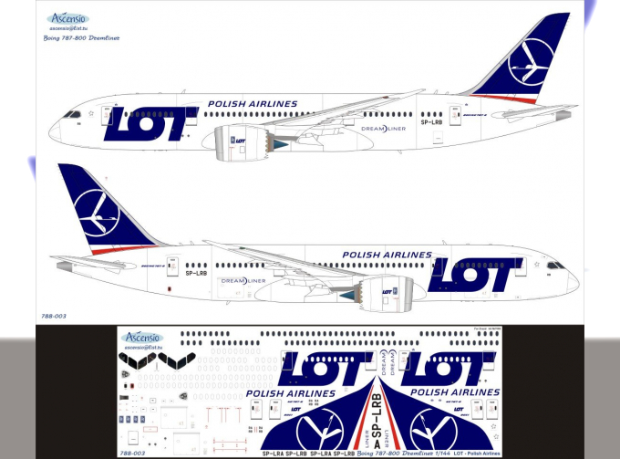 Декаль на самолет Boeing	787-9 Vietnam Airlines