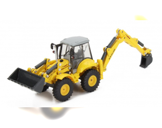 NEW HOLLAND Lb115b Ruspa Escavatore Gommata Tractor Scraper Excavator, Yellow Grey