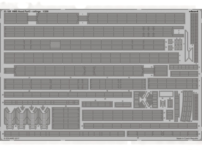 Фототравление для HMS Hood часть 3 поручни