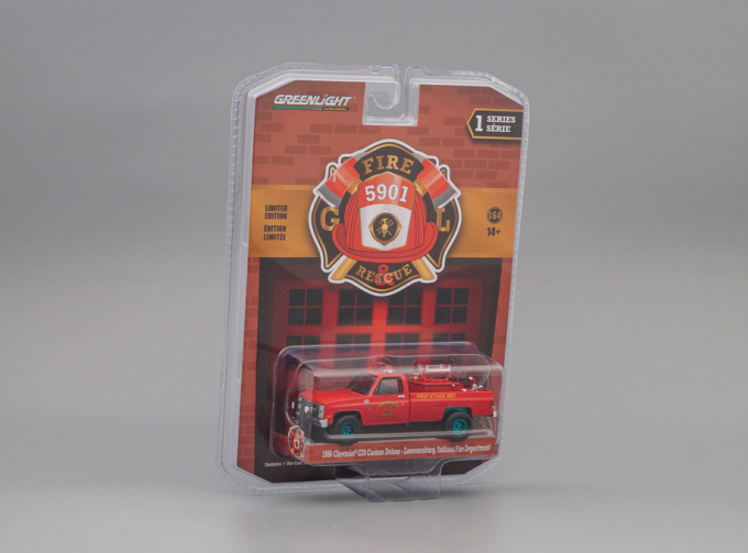 (Greenlight!) CHEVROLET C20 Custom Deluxe "Lawrenceburg Indiana Fire Department" (пожарный) 1986