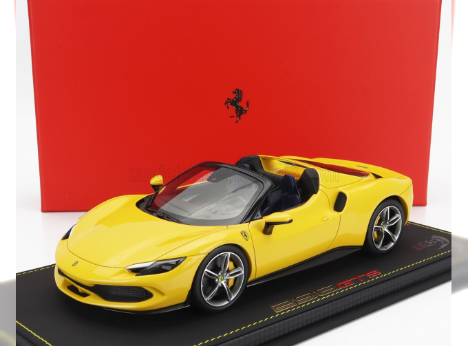 FERRARI 296 Gts Spider (2022) - Con Vetrina - With Showcase, Giallo Modena - Yellow