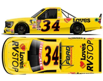 Ford F-150 #34 Layne Riggs *Loveâ€™s RV Stop*, yellow/red/black 2025