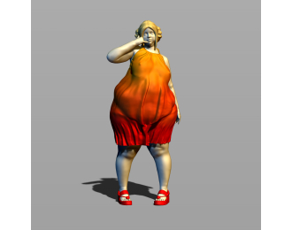 Фигура Толстушка в сарафане, окрашенная