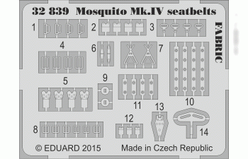 Фототравление для Mosquito Mk. IV ремни FABRIC