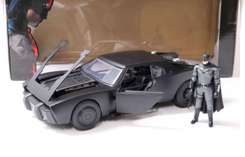 BATMAN Batmobile With Figure 2022 - The Batman Movie, Matt Black