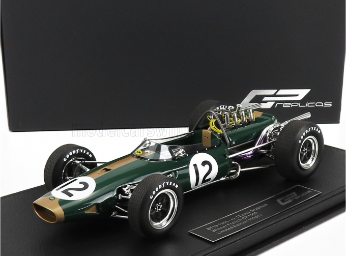 BRABHAM F1 Bt19 N 12 Winner French Gp Jack Brabham 1966 World Champion - Con Vetrina - With Showcase, Green Gold