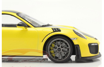PORSCHE 911 (991 II) GT2 RS Weissach Paket (2018), racing yellow / silver Magnesium rims