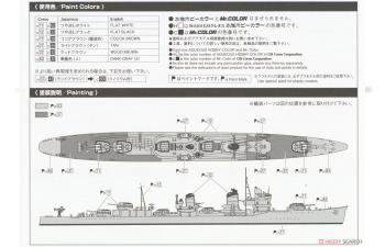 Сборная модель IJN Destroyer Kagero Water Line Series No. 442 