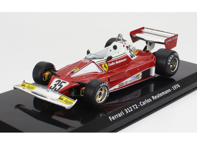 FERRARI F1 312 T2 №35 Season (1976) Carlos Reutemann - Con Vetrina - With Showcase, Red