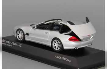 MERCEDES-BENZ SL with operating roof (2001), silver