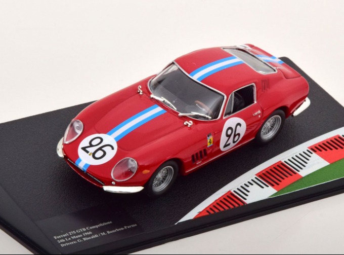 FERRARI 275 GTB Competizione 24h Le Mans Drivers: G.Biscaldi / M.Bourbone-Parme #26 (1966), red
