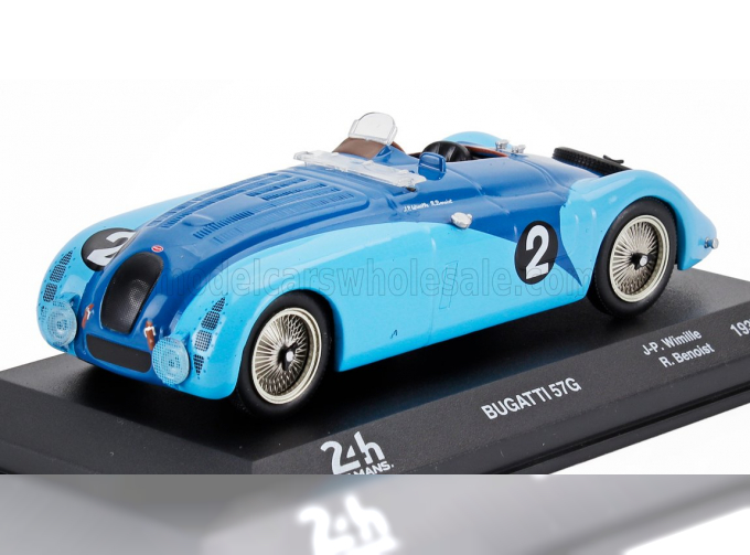 BUGATTI Type 57g 3.3l Team Roger Labric №2 Winner 24h Le Mans (1937) Jean Pierre Wimille - Robert Benoist, 2 Tone Blue