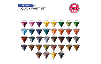 Набор акриловых красок QUICK GEN (36 шт. + кисть) / QUICK PAINT SET- 36 QUICK GEN COLORS (+2 FREE BRUSHES)
