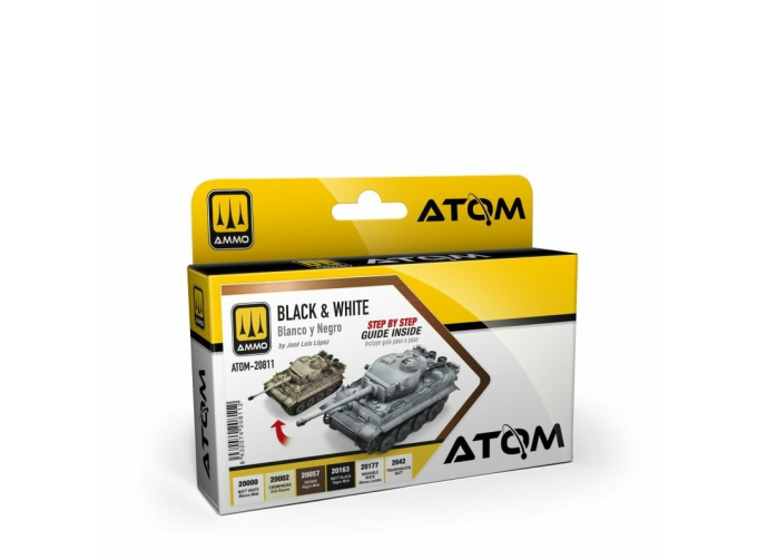 Набор акриловых красок ATOM Черно-белая техника / Black & White Technique Set