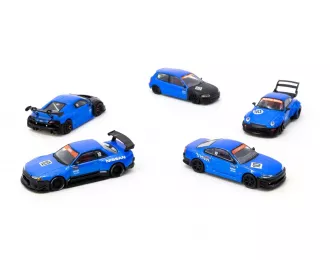 Набор из 5 моделей (Tarmac Works 10-я годовщина), синий/черный