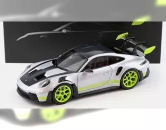 PORSCHE 911 (992) GT3 RS, GT silver metallic / acid green