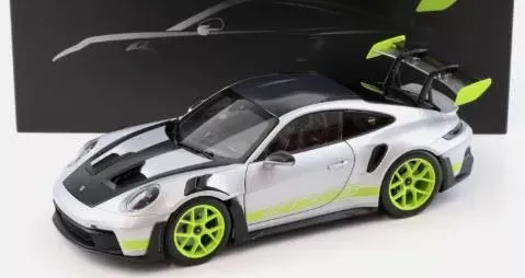 PORSCHE 911 (992) GT3 RS, GT silver metallic / acid green