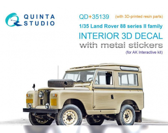3D Декаль интерьера кабины Land Rover 88 series II family (AK Interactive) (с 3D-печатными деталями)