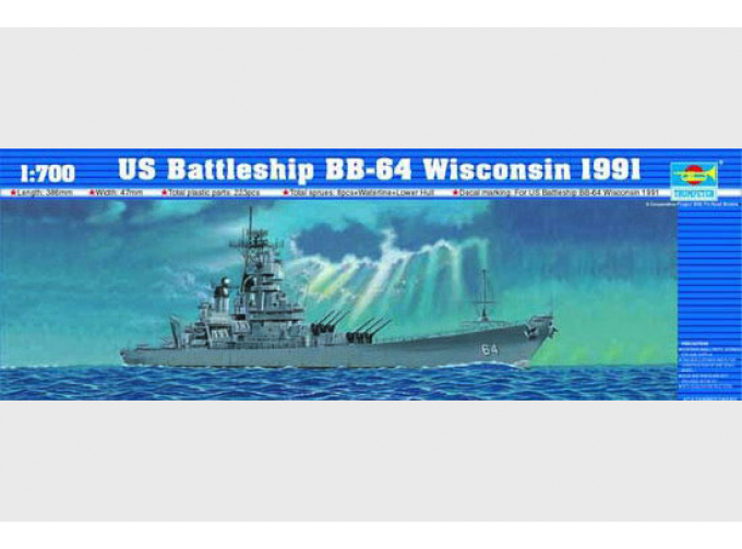 Сборная модель Американский линкор USS BB-64 "Wisconsin" (1991г.)