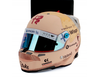 MINI HELMET F1 Valtteri Bottas Team Stake Kick Sauber №77 Bahrain Gp (2023), Pink