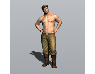 Фигура Тракторист уверенный (масштаб 1:24), окрашенная