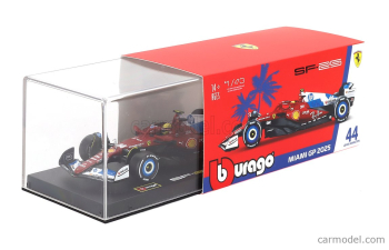 FERRARI With Pilot And Showcase F1 Sf-25 Team Scuderia Ferrari Hp №44 Miami Gp (2025) Lewis Hamilton, Red White Blue