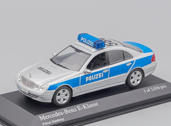 MERCEDES-BENZ E-Class Hamburg Police W211 (2002), silver / blue