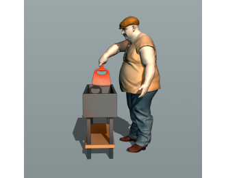 Фигура Шашлычник (без мангала), окрашенная