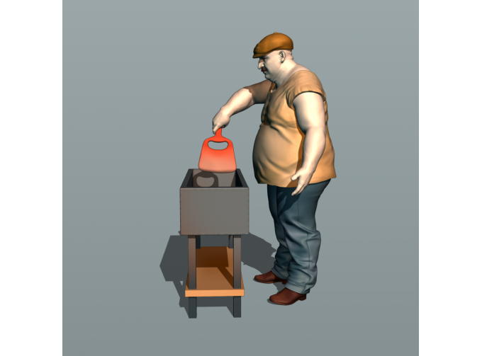 Фигура Шашлычник (без мангала), окрашенная