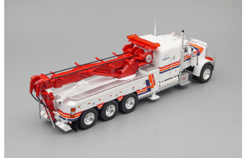 PETERBILT 359 Wrecker service, white red orange