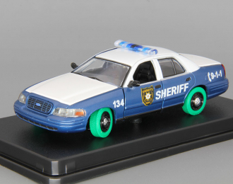 FORD Crown Victoria Police Interceptor "Rick and Shane's" из т/с "Ходячие мертвецы" (2001), blue / white (Зеленые колёса!)