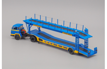 UNIC MZ36 TCA cabine Auteuil + semi porte-autos, blue / yellow