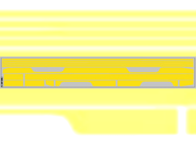Набор декалей полосы на низ для Трамвая КТМ-5М3 желтый (100х360)