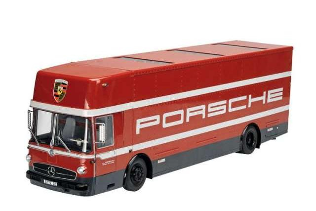 MERCEDES-BENZ O317 Truck car transporter Porsche Motorsport Renntransporter (1968), red / grey