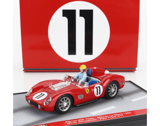 FERRARI 250tr Testarossa 3.0l V12 Spider Team Scuderia Ferrari Spa №11 Winner 24h Le Mans (1960) With Olivier Gendebien Figure, Red