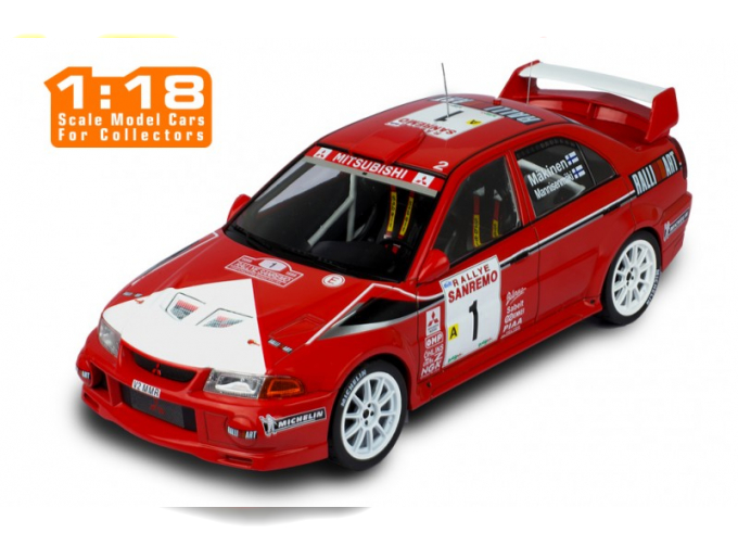 MITSUBISHI Lancer RS Evo VI #1 "Marlboro Mitsubishi Ralliart" Mäkinen/Mannisenmaeki Winner Rally San Remo Чемпион мира 1999