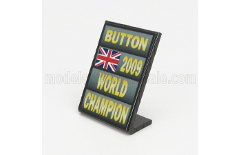 ACCESSORIES F1 World Champion Plate Pit Board - Brawn Gp Mercedes Bgp001 N 22 Season (2009) Jenson Button, Grey Black Yellow