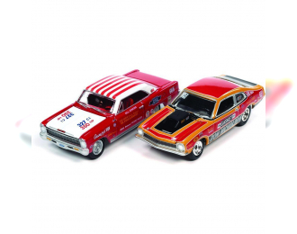 FORD Maverick Dyno Don Nicholson (1970) , Orange/ Red/Black, CHEVROLET Nova Bill Jenkins (1966), Red/White