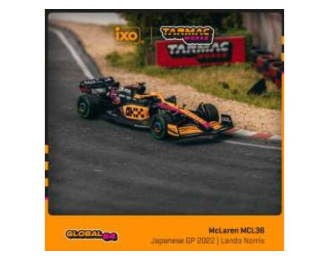 McLaren MCL36 #4 Lando Norris Japanese Grand Prix, orange/blue/black 2022