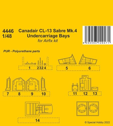 Ниши шасси /Undercarriage Bays Canadair Cl-13 Sabre Mk.4 (Airfix)